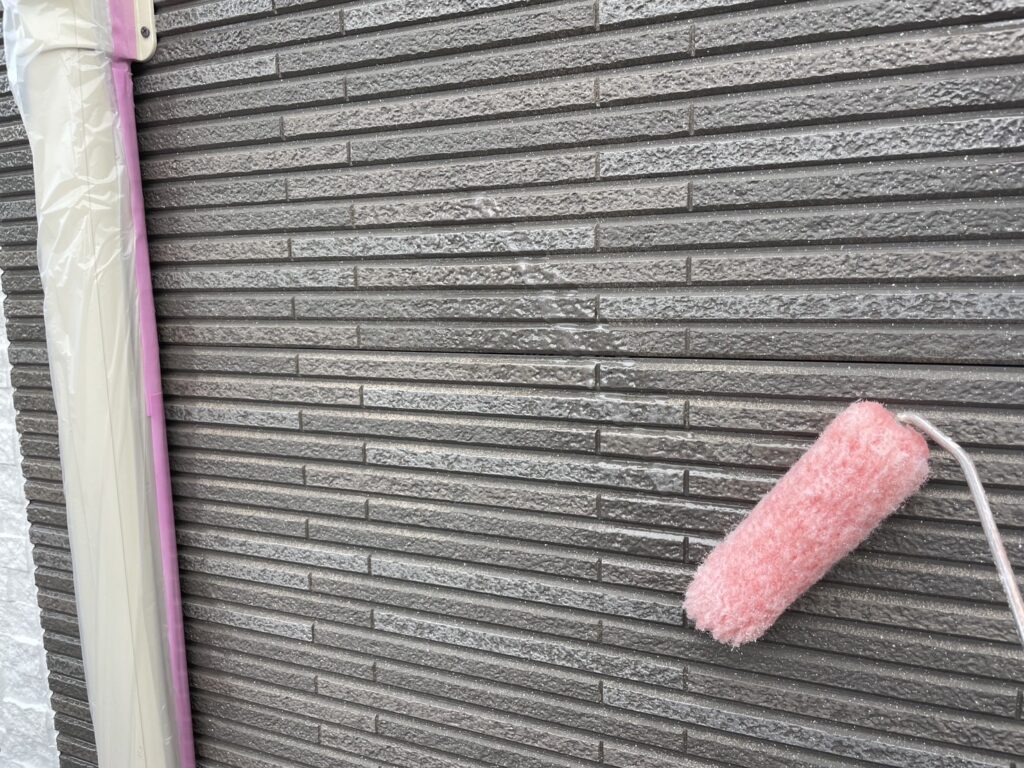 クリアー塗装施工中