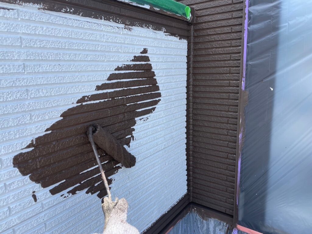 江東区東砂　壁　塗装　ブラウン