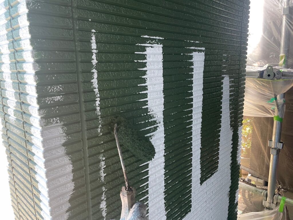 江東区東砂　壁　塗装　緑