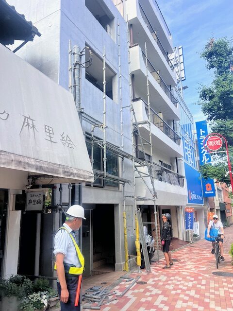 足場解体作業