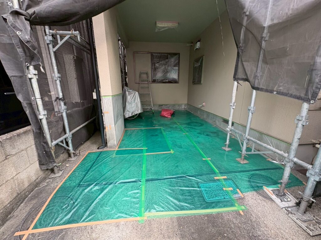 大田区仲六郷 外壁塗装 養生