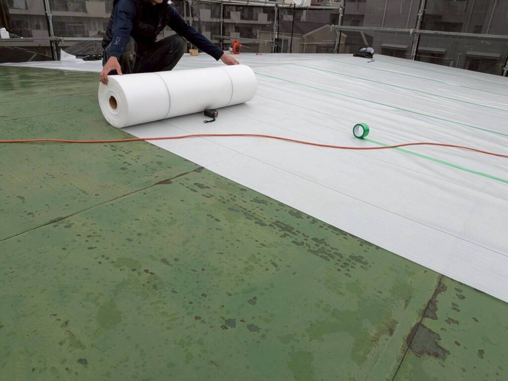 緩衝シートを敷く