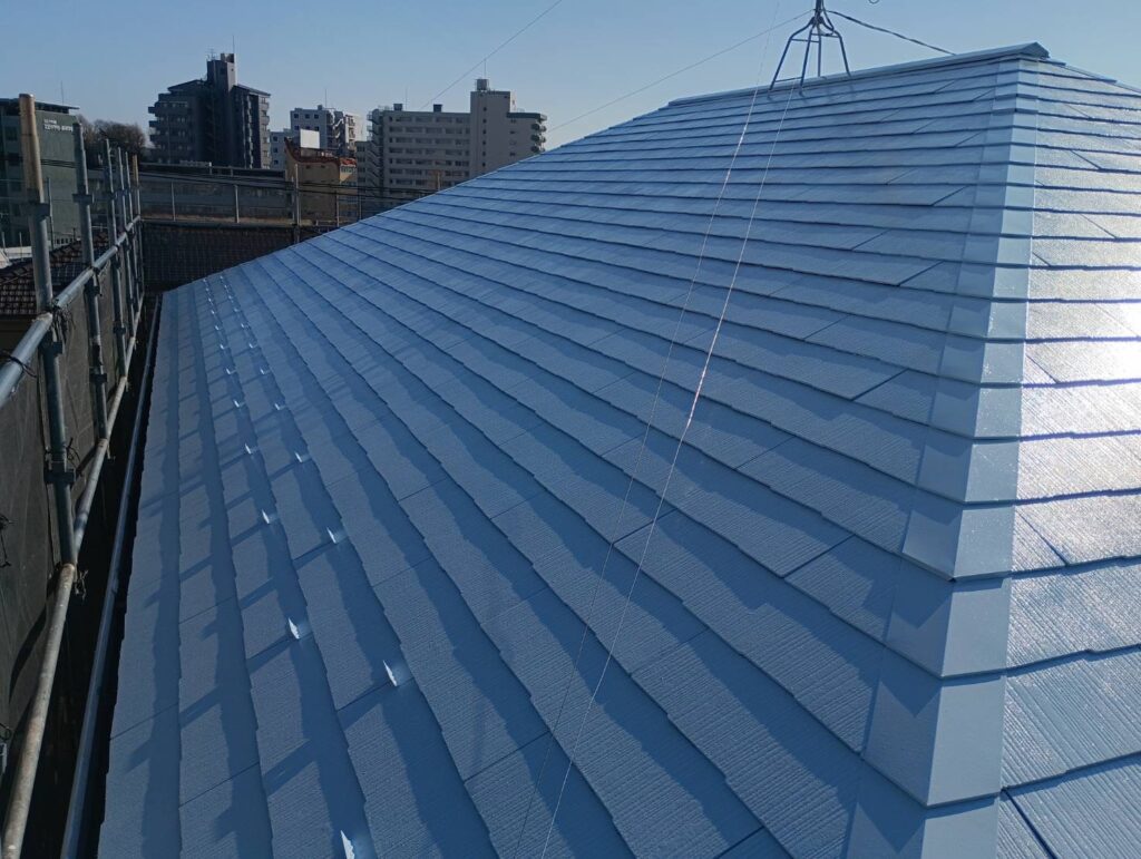 大田区西馬込　屋根塗装　白　遮熱