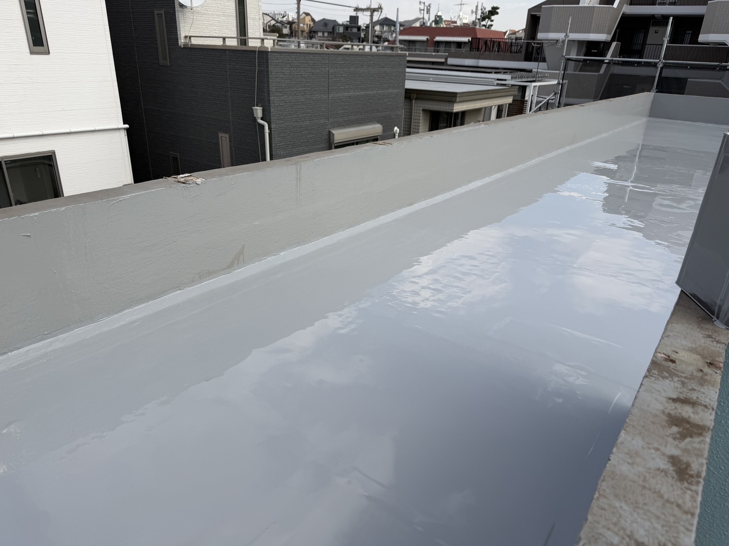 大田区東馬込にてアパート屋上防水をウレタン通気緩衝工法での補修