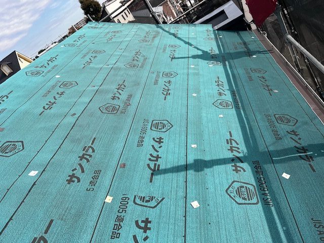 防水シート敷設完了