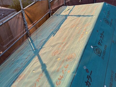 防水シート敷設完了