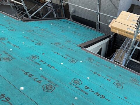 防水シート敷設完了